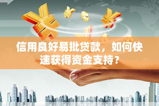 南岳信用良好易批贷款，如何快速获得资金支持？