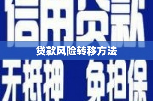 南涧贷款风险转移方法 南涧贷款风险转移方法