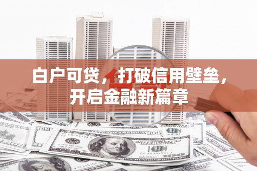 永年白户可贷，打破信用壁垒，开启金融新篇章