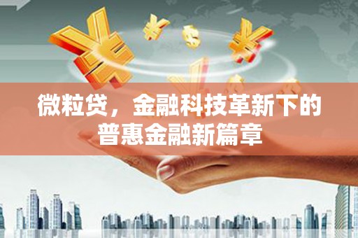 老河口微粒贷，金融科技革新下的普惠金融新篇章