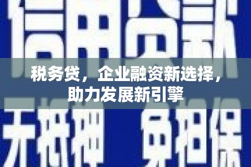 青河税务贷，企业融资新选择，助力发展新引擎