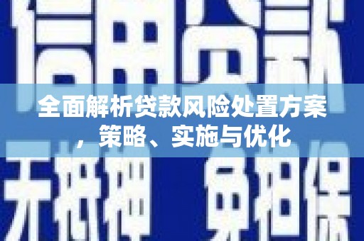 松滋全面解析贷款风险处置方案，策略、实施与优化